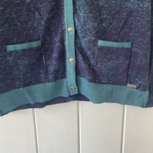 Steilmann Cardigan Sweater Women’s Navy Green Size 8 Heart - Picture 3 of 6